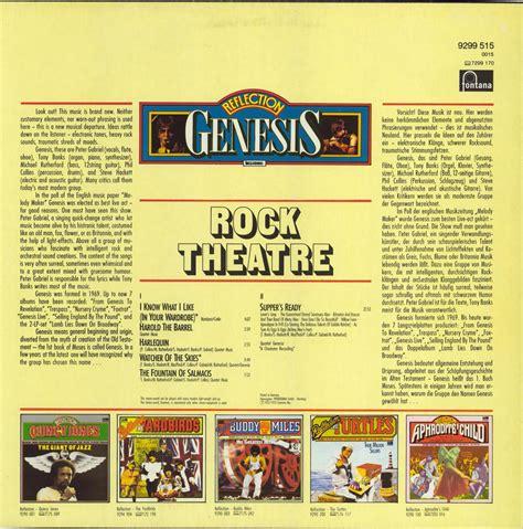 Genesis Reflection Genesis Rock Theatre Ex German Vinyl Lp