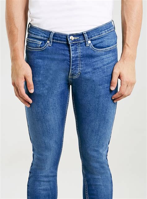 Topman Bright Wash Stretch Skinny Jeans In Blue For Men Lyst
