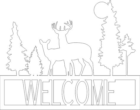 Simple Deer Welome Sign