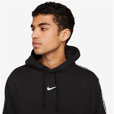 Nike Sportswear Repeat Fleece Po Hoodie Blackwhite Tops Mens