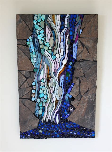 Stained Glass Mosaic Water Waterfall Mosaic Glass Glass Mosaic Tiles Mosaic Art