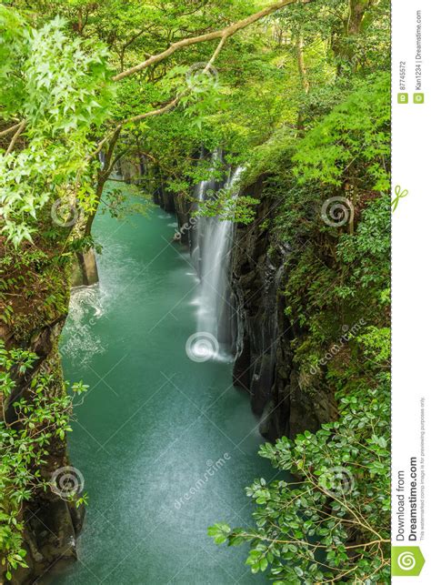 Takachiho Gorge And Waterfall In Miyazaki Japan Stock