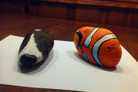 Dog And Clown Fish Rock Art Painted Rocks Clown Fish