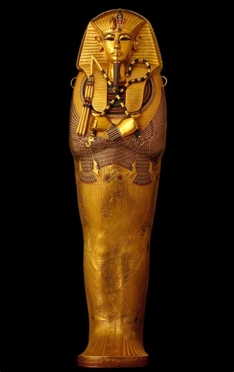 The Solid Gold Coffin Of Pharaoh Tutankhamun Kv62 Thebes 1400s Bc
