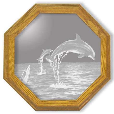dolphins etched glass mirror home decor dolphin wall art etched mirror nautical wall decor