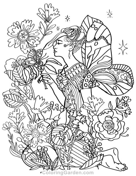 fairy adult coloring page