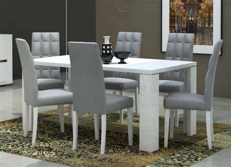 Looking to spruce up your dining area? High Gloss White Dining Table w/20" Extension Contemporary ...