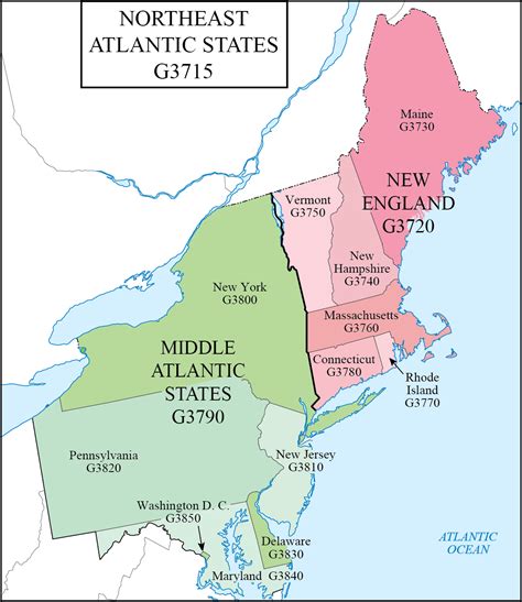 Map Of Middle Atlantic States Maping Resources