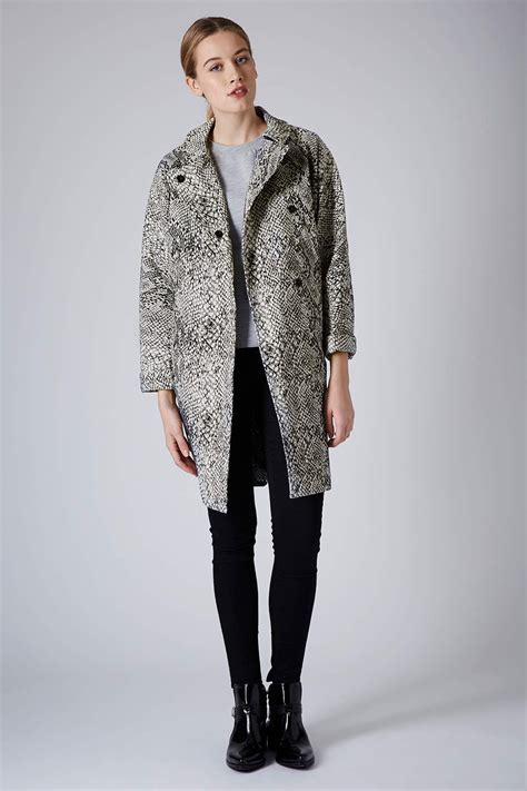 Snake Printed Duster Coat View All Sale Sale And Offers Topshop