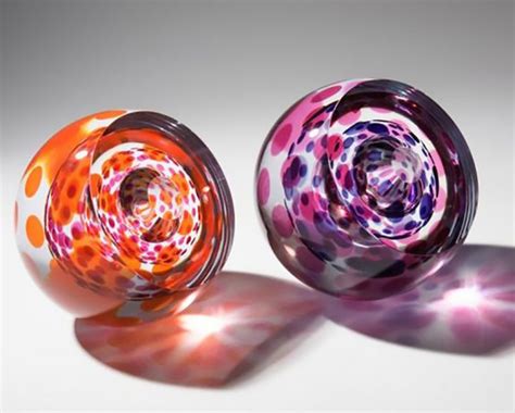 Handmade Glass Art Orange And Pink Otty By Katherine Huskie
