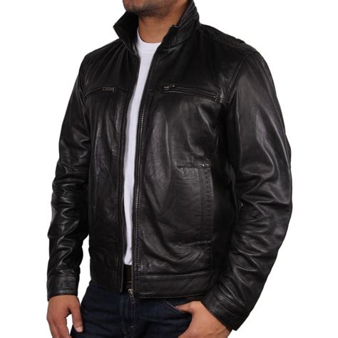 Mens Black Leather Jacket Chicago