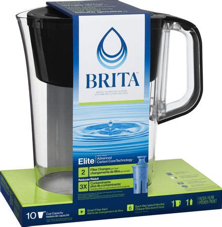 Brita Large 10 Cup Water Filter Pitcher With 1 Brita Elite Filter