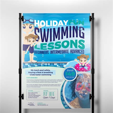 Swimming Lessons Poster Template In Psd Ai And Vector Brandpacks