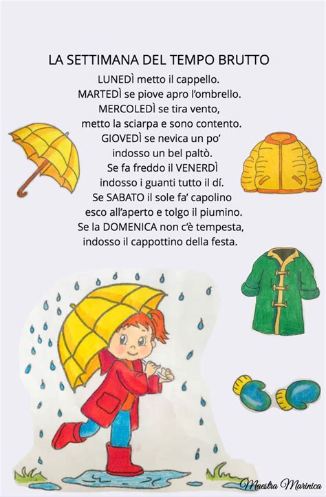 Giorno della memoria 2018 letture per la scuola primaria. MAESTRA MARINICA: FILASTROCCA: LA SETTIMANA DEL TEMPO BRUTTO