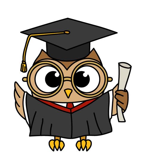How To Draw A Graduation Owl Graduation Cartoon Owl Owl Cartoon