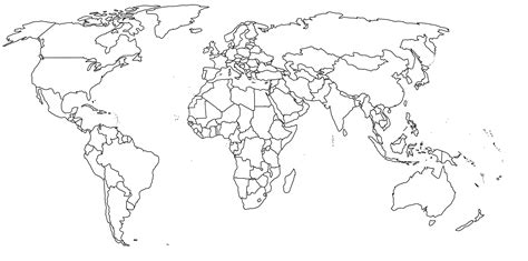 Free Sample Blank Map Of The World With Countries World Map With Countries