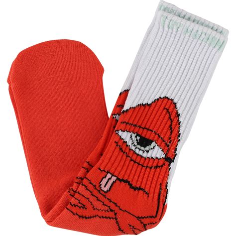 Toy Machine Skateboard Socks Bored Crew Whiteorange Pair 827059386219