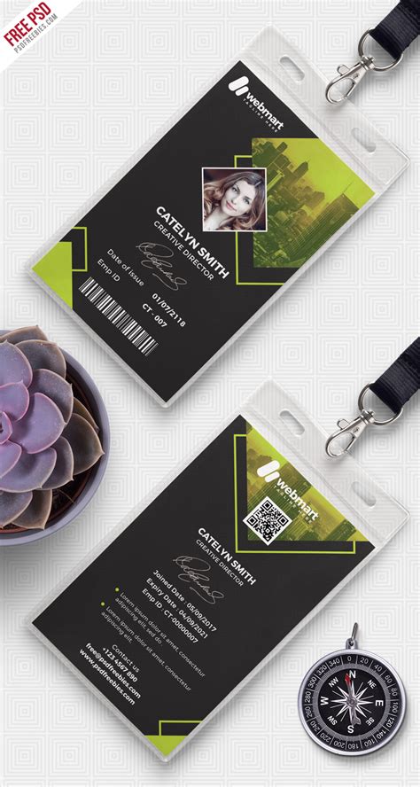 Fully layered & editable psd (cc) organized layers for easy editing free fonts (download included). Creative Office ID Card Free PSD | PSDFreebies.com