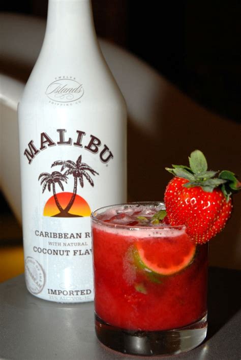 Malibu isn't only is it a city in california, but it's also a brand of rum. Strawberry Caipirinha... | Yummy drinks, Spiced rum ...
