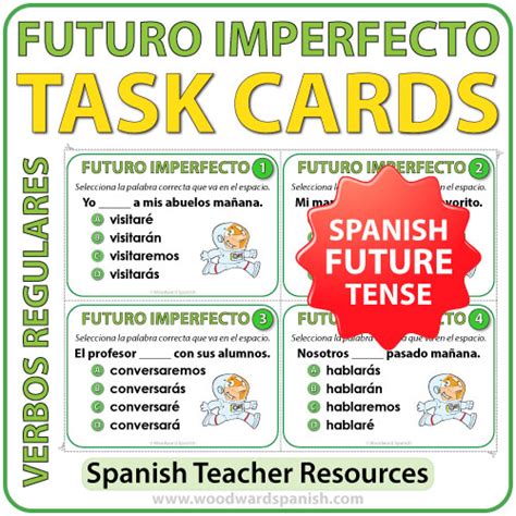 Spanish Task Cards Future Tense Conjugation Conjugación Del Tiempo