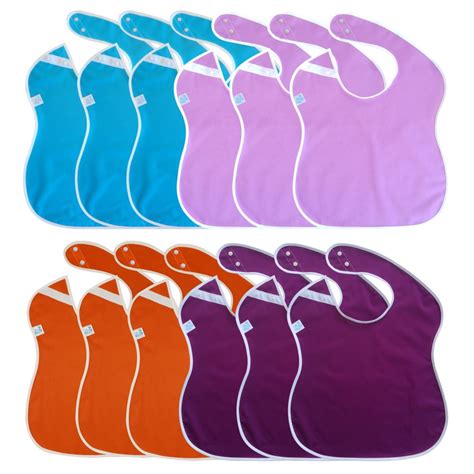 Toppy Toddler Large Waterproof Baby Bibs Snap Buttons Bulk Pack
