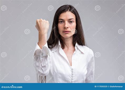 Focus On The Fist Of A Stern Woman Stock Image Image Of Individualism