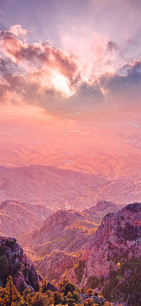 Mountain Range Wallpaper 4k Sunset Landscape Cloudy Sky Mountain