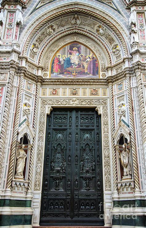 El Duomo The Florence Italy Cathedral Main Door Photograph By Wayne