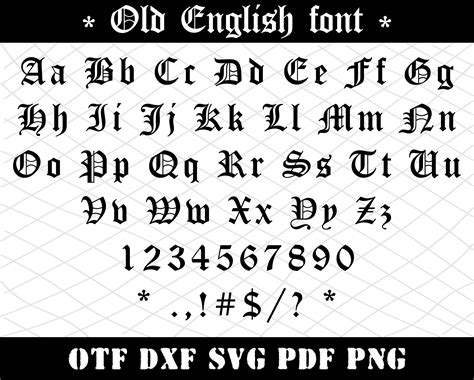 Old English Font Svg Old English Cricut Fonts Svg Font Svg Etsy