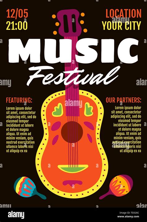 Music Festival Show Poster Or Invitation Flyer Design Template