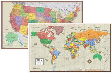 Education And Crafts 24x36 Paper Swiftmaps World And Usa Contemporary