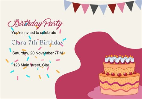 Birthday Party Invitation Template Postermywall
