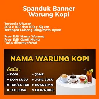 Jual Spanduk Banner Warung Kopi Warkop Shopee Indonesia