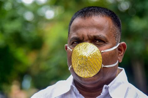 Indian Man Wears 4000 Gold Face Mask During Coronavirus Pandemic