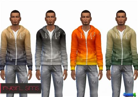 Faded Zip Up Hoodie Sims 4 Male Clothes