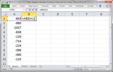 How To Turn A Negative Into A Positive In Excel