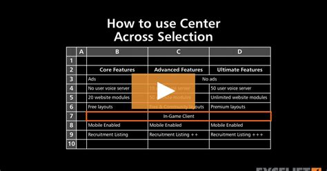How To Use Center Across Selection In Excel Video Exceljet