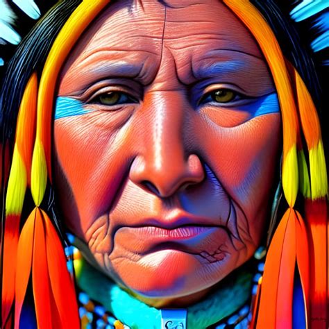 Native American Cherokee Chief Cindys Creative Corner Digital Art