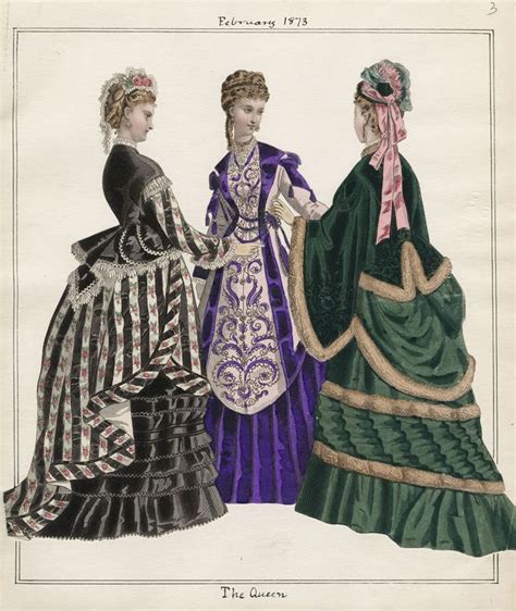 Victorian Fashion Plate 1873 First Bustle Period 1870s Fashion