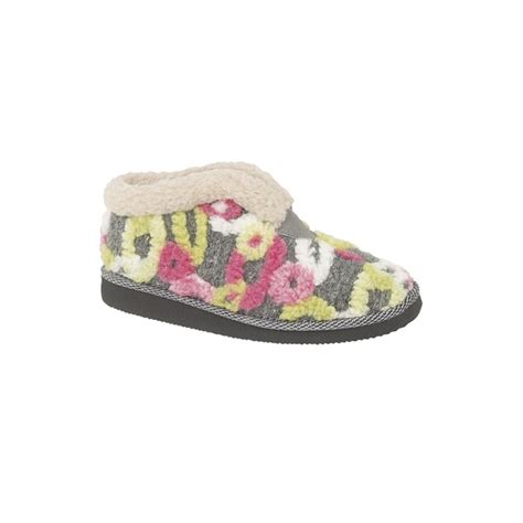 Sleepers Womens Tilly Greymulti Textile Slipper Ls948f
