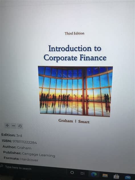 Introduction To Corporate Finance 3rd Edition Graham And Stewart Need
