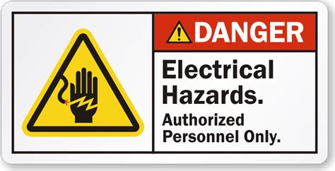 Danger Electrical Hazards Authorized Personnel Only Label Sku Lb 2394