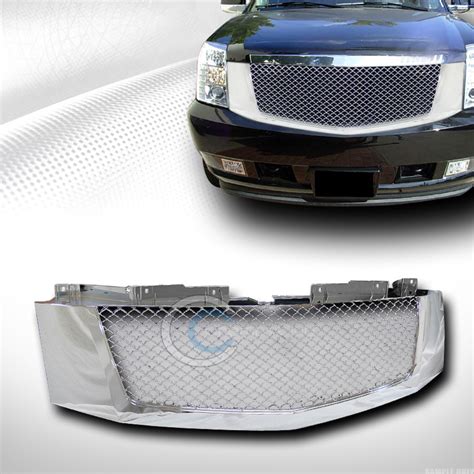 Chrome Mesh Front Hood Bumper Grill Grille Cover Abs 1pc 07 14 Cadillac
