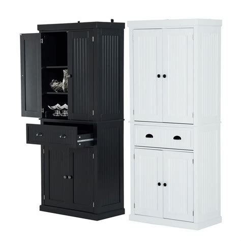 Free standing kitchen cabinets in white finish. HOMCOM 72" Tall Colonial Style Free Standing Kitchen ...