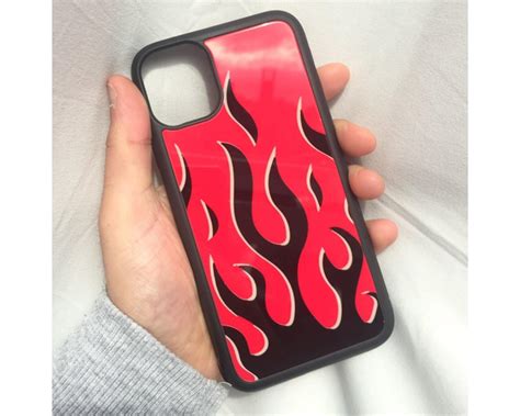 Flames Fire Print Case Para Iphone 12 11 Pro Max Xr Xs 6 7 8 Etsy