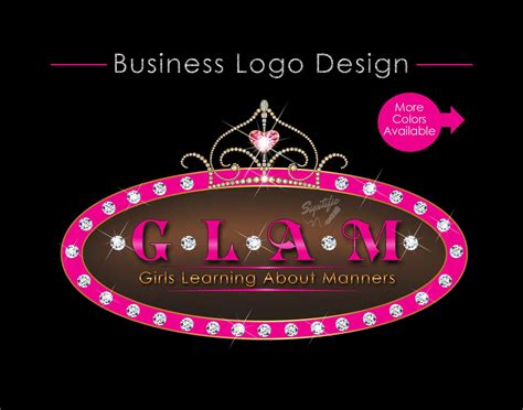 Custom Logo Design Tiara Logo Bling Diamond Logo Bling Tiara Logo