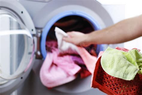 Put Cloth In Washer Stock Photo Image Of Electronic 90209762