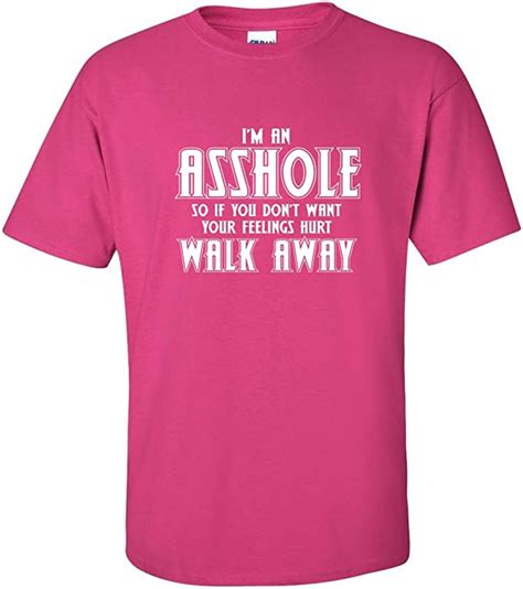 Asshole Funny T Shirt Mens T Shirt Hot Pink Clothing