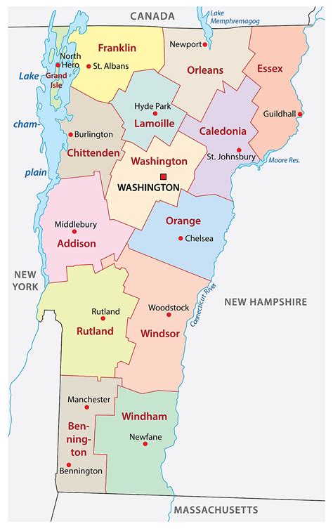 Printable Vermont Map