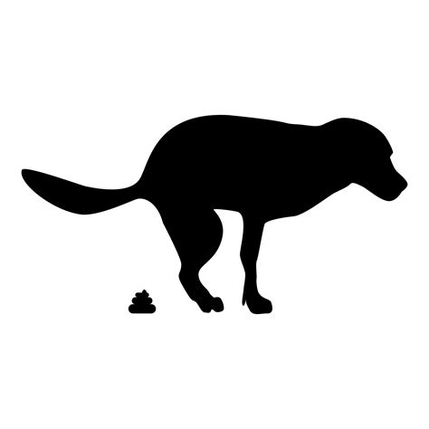 The Dog Poops Icon Black Color Vector Illustration Flat Style Image